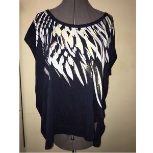 LANE BRYANT 22/24 Navy Tee Top Semi Sleeveless